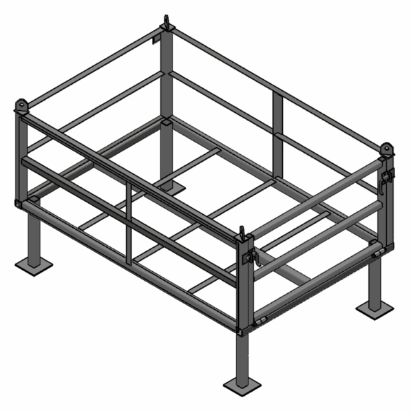 69 1/2 x 45 1/2 x 24 1/2 - Material Handling Basket - 2,000 lbs WLL