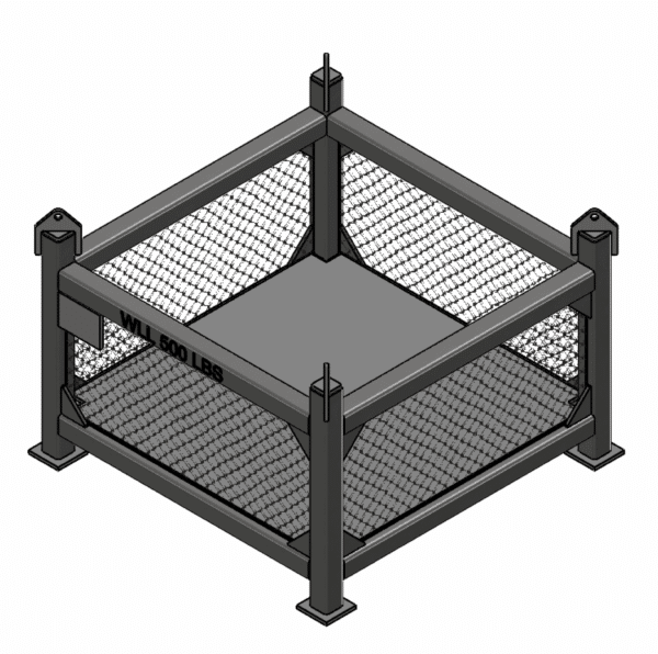 25 x 25 x 12 - Material Handling Basket - 500 lbs WLL