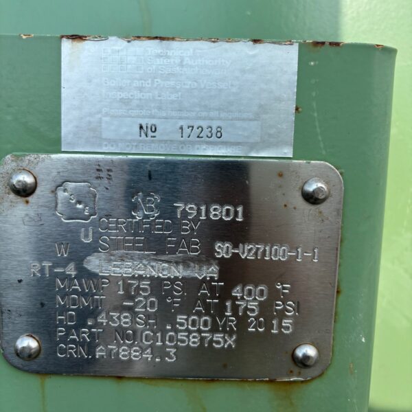 3,800 Gallon Air Receiver Tank on Skid - Image 5
