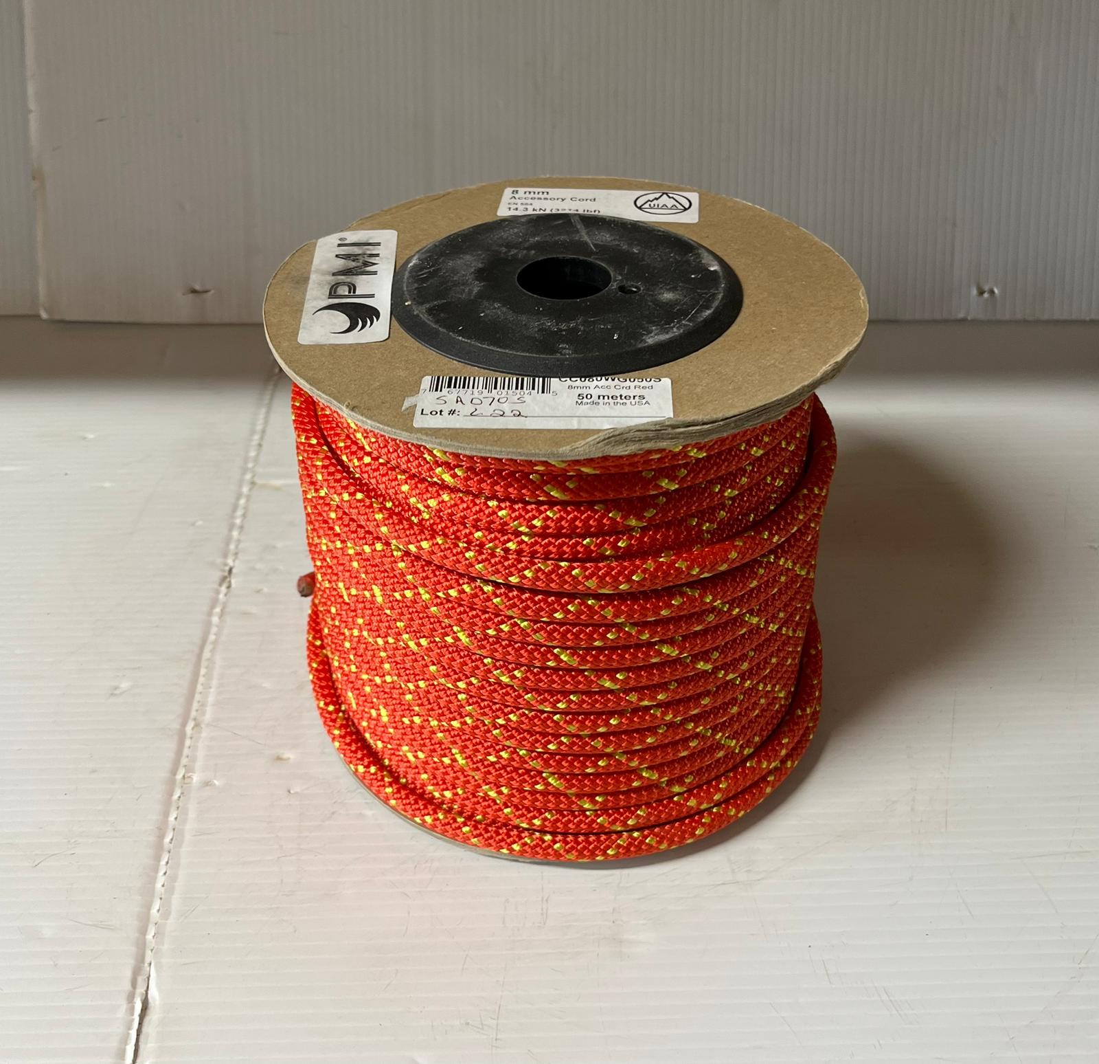 PMI 8mm Red/Yellow Accessory Cord (50M)