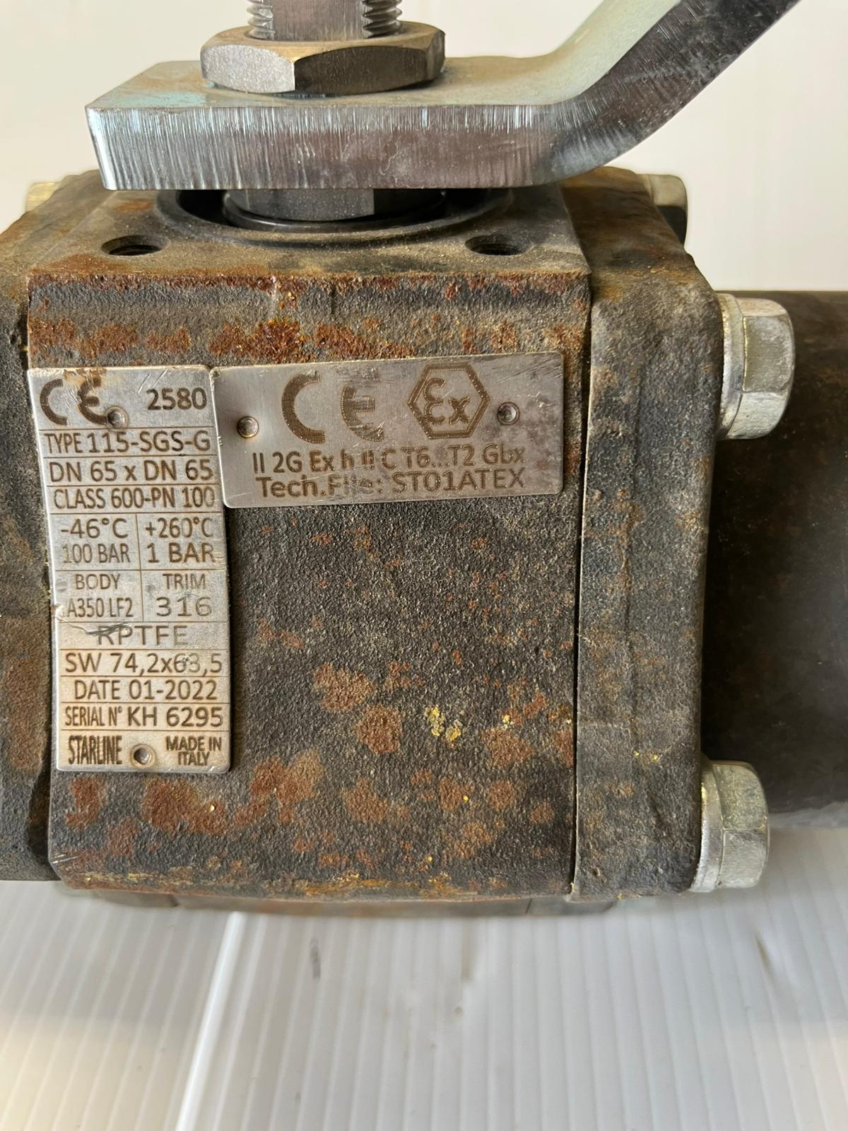 Starline 115-SGS-G Ball Valve 65mm (2 1/2") - Image 4